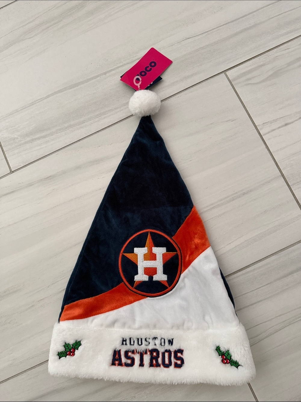 Houston Astros Embroidered Logo Christmas Hat Genuine MLB Merchandise NWT